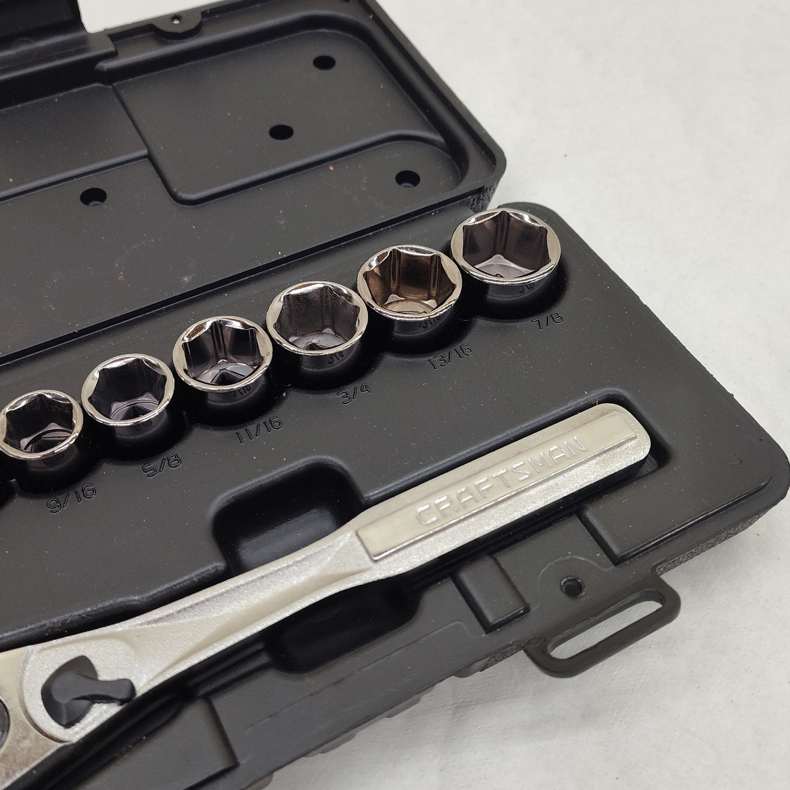 Craftsman USA 3/8″ Drive 10pc (6) Point Socket Set W/ Case # 34553 SAE