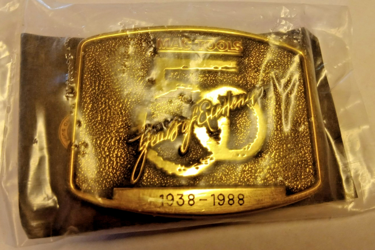 NEW BRASS MAC TOOLS 50 YEARS OF EXCELLENCE Belt Buckle