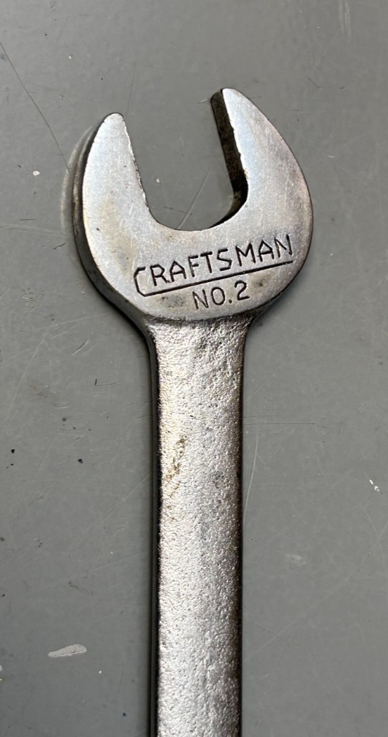Vintage No. 2 Craftsman Underline-C Tappet Wrench 9/16″ x 1/2″