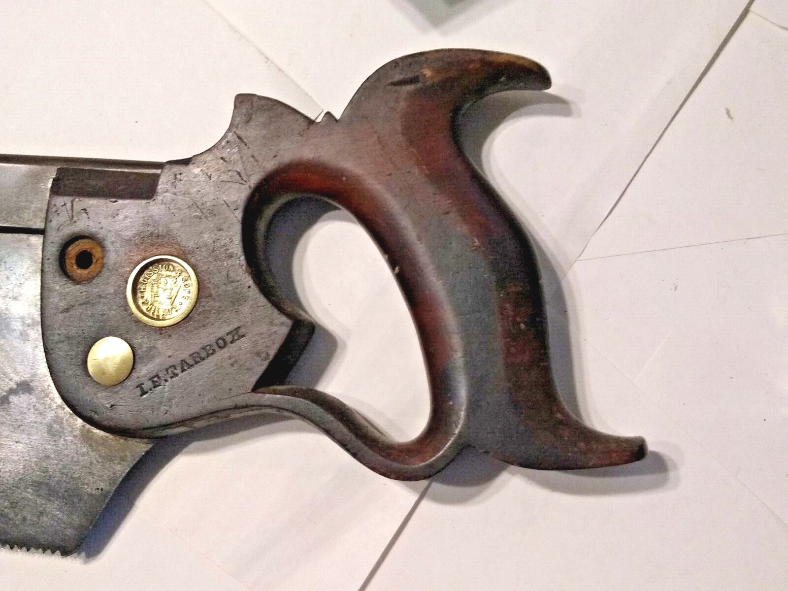Vtg Langdon Mitre Box Co. H. Disston & Sons 24.5″, 11 TPI Mitre Saw