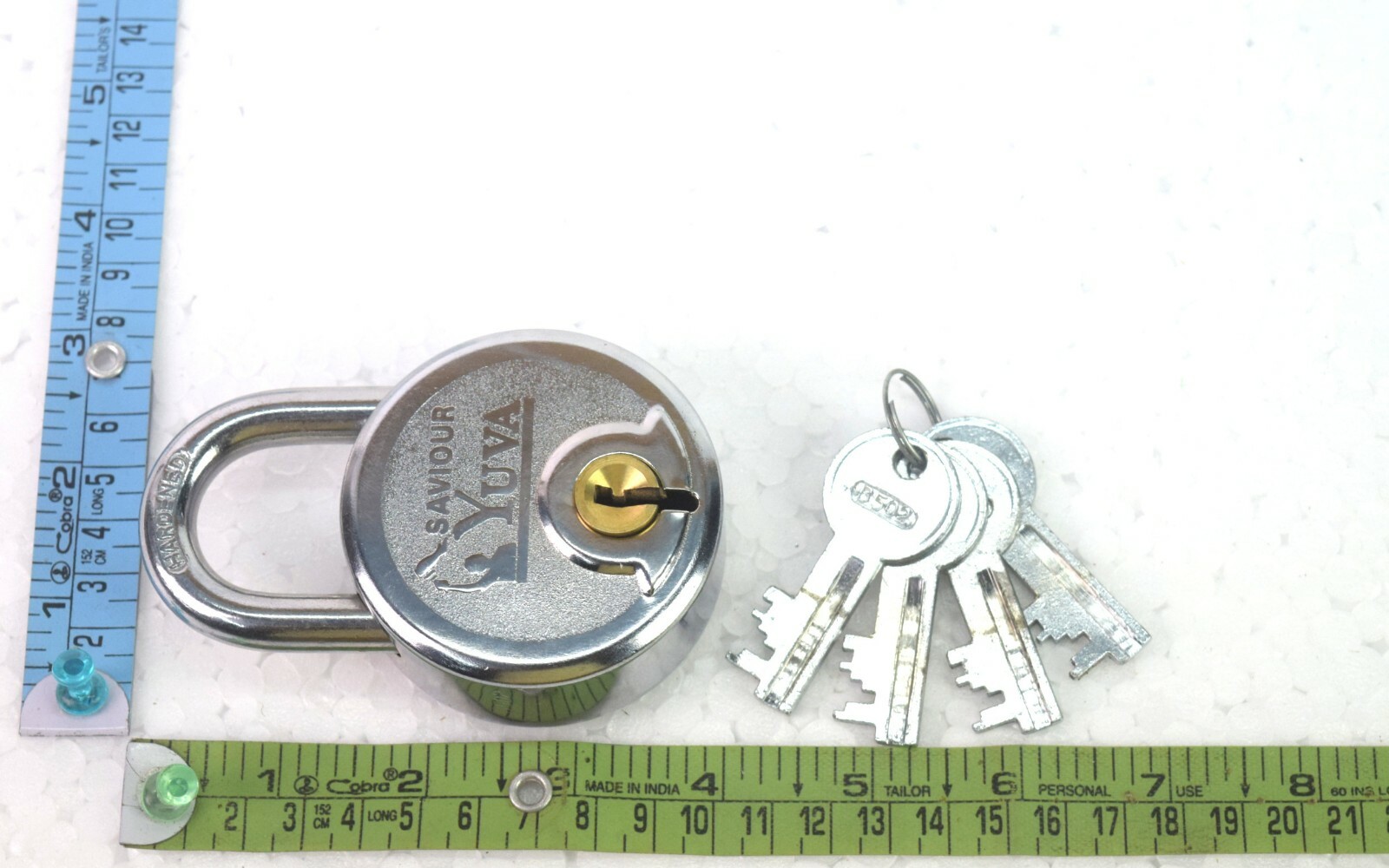 Nice Stylish Indian Iron strong shutter double locking Saviour Padlock. i42-65