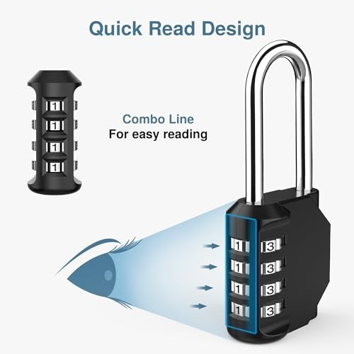10 Pack 2.6″ Waterproof 4-Digit Combination Padlocks for Outdoor Use, Lockers, G