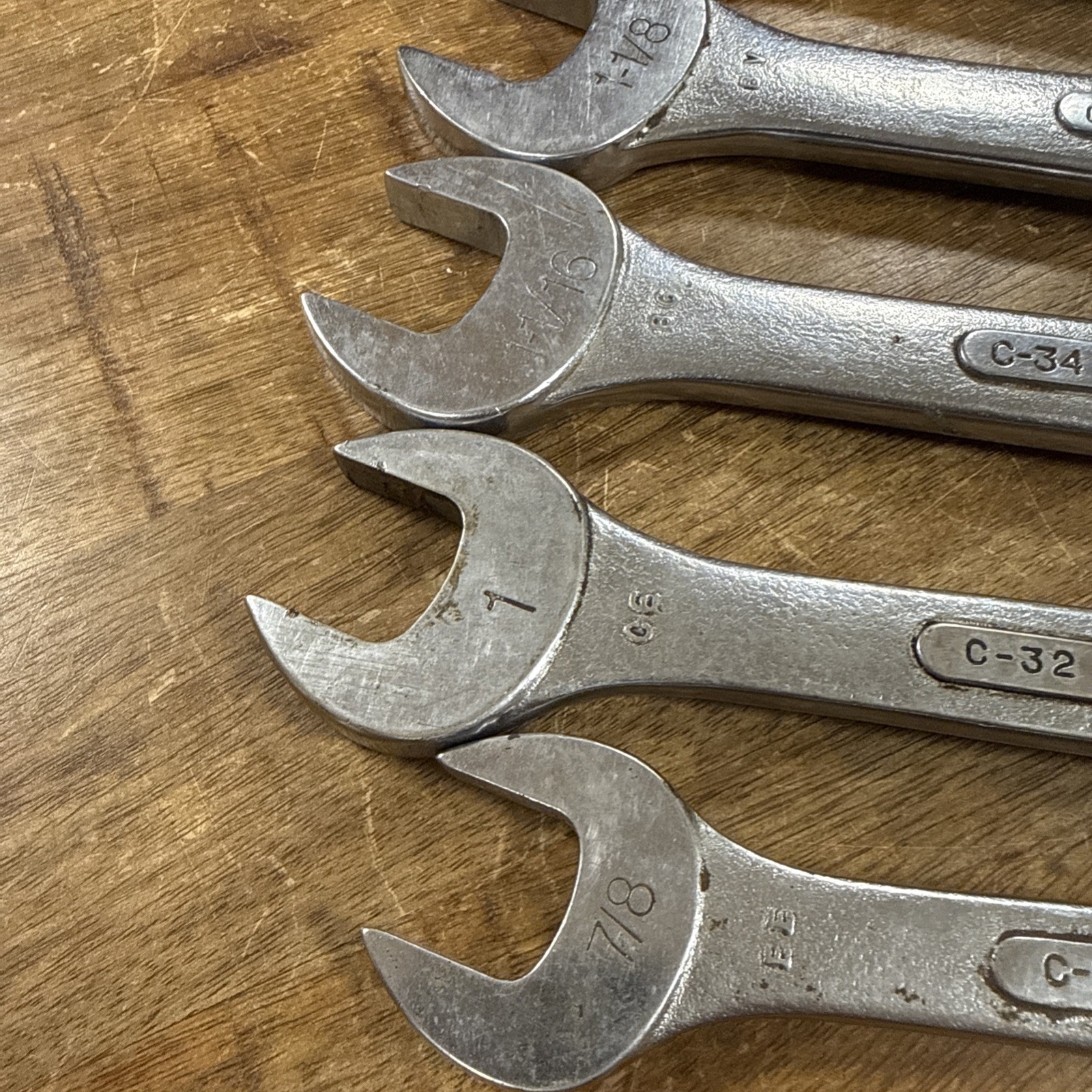 Vintage SK Tools USA 5 Piece Set C-40 1-1/4” Thru C-28 7/8” 12 Point Combination