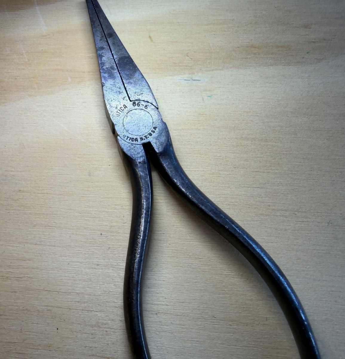 Utica 6 inch duck bill pliers No. 86-6 Made in Utica, NY