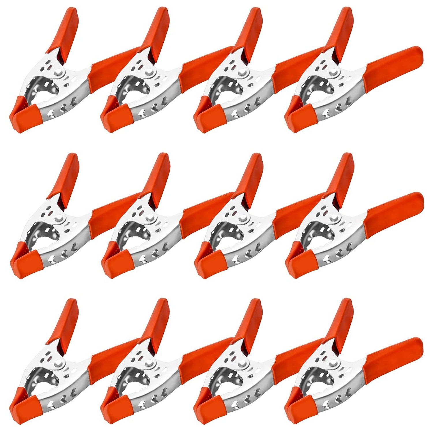 Lot of 12 – 6″ inch Clamp Large Heavy Duty Spring Metal – 2.5 inch Jaw opening