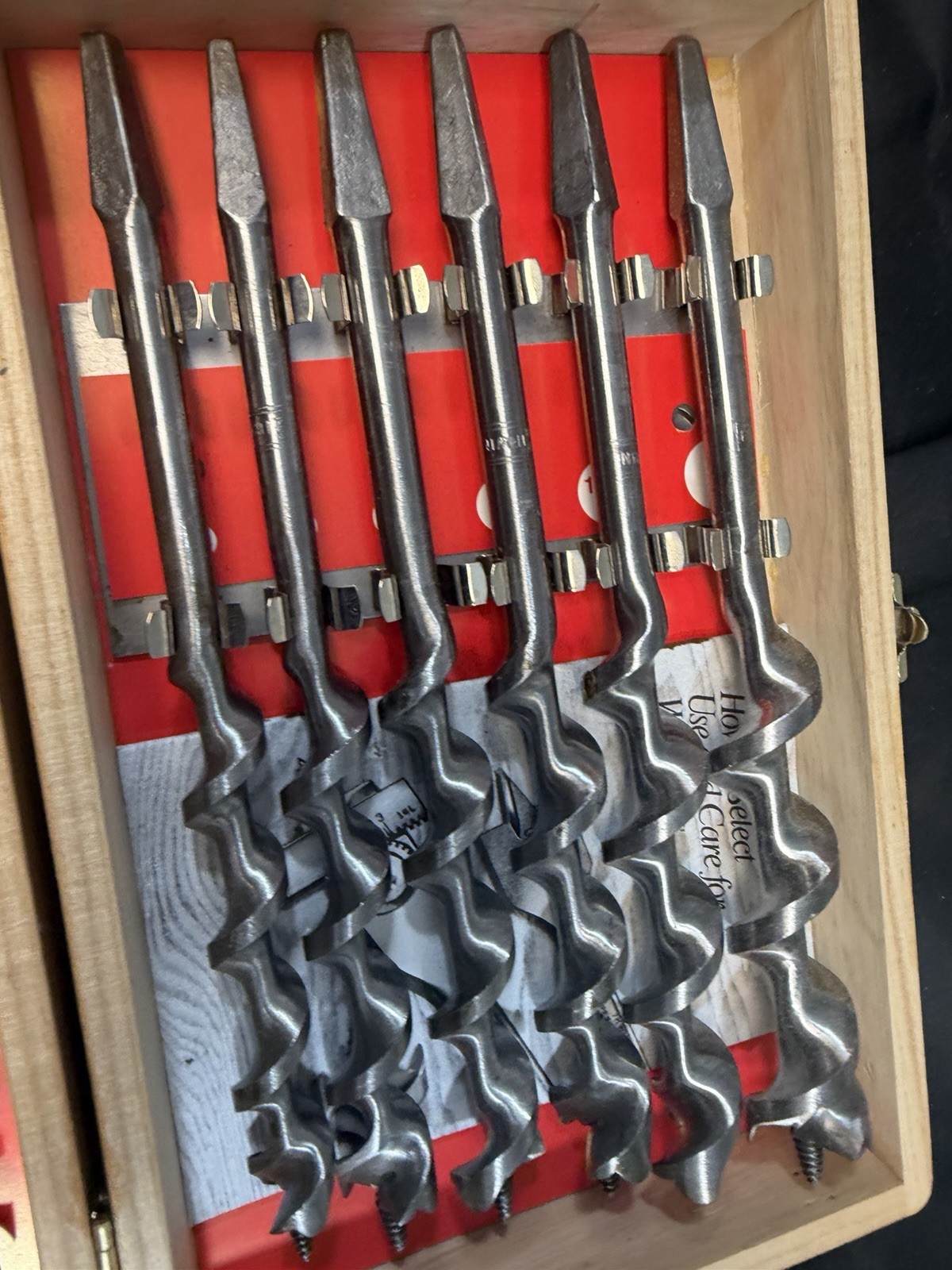 Vintage Irwin Wood Auger Drill, Brace Bit Set, 13 Pc w/Original Case & Manual