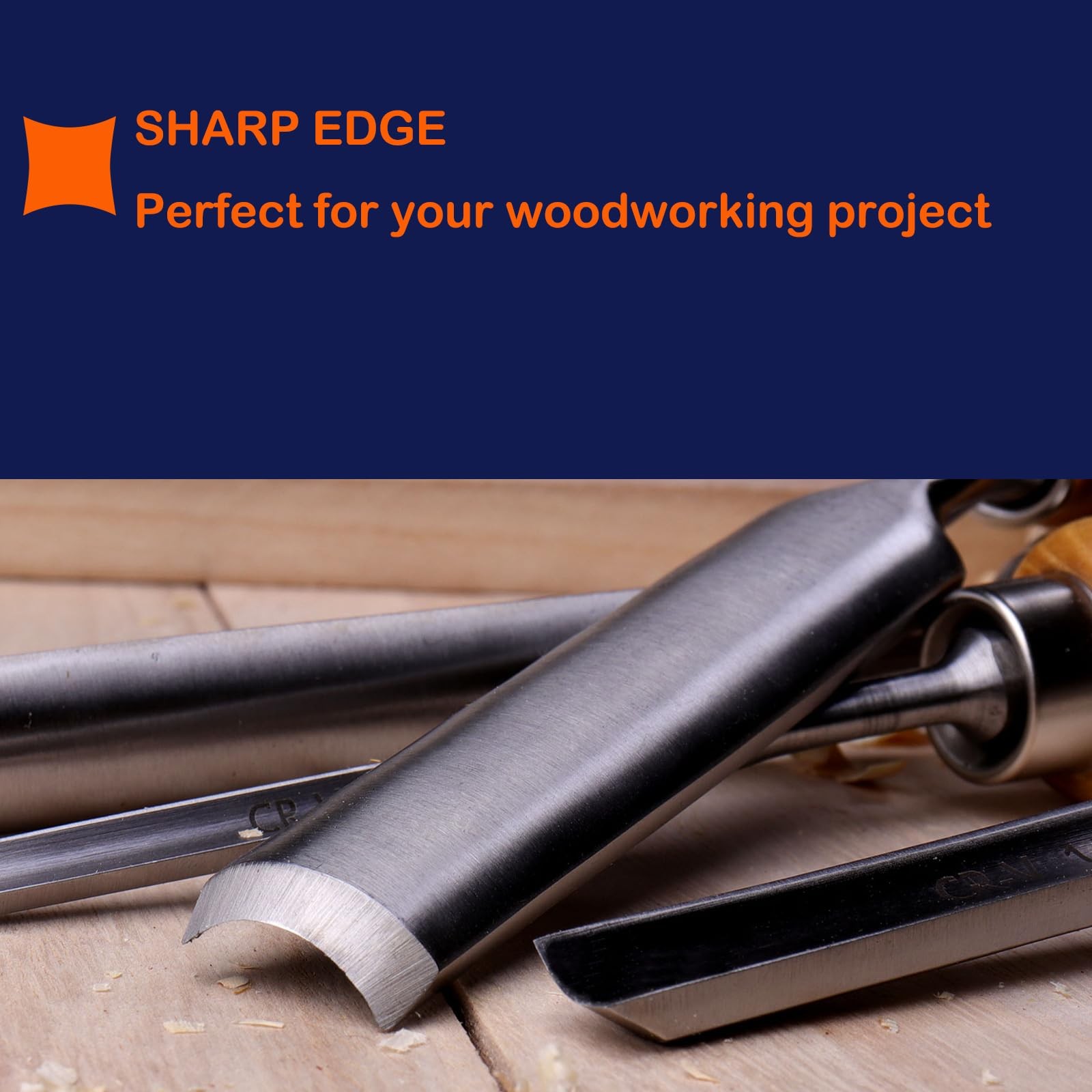 4-Pieces Woodworking Wood Chisel Set,CR-V Steel Sharp Curved Edge Gouge Firm