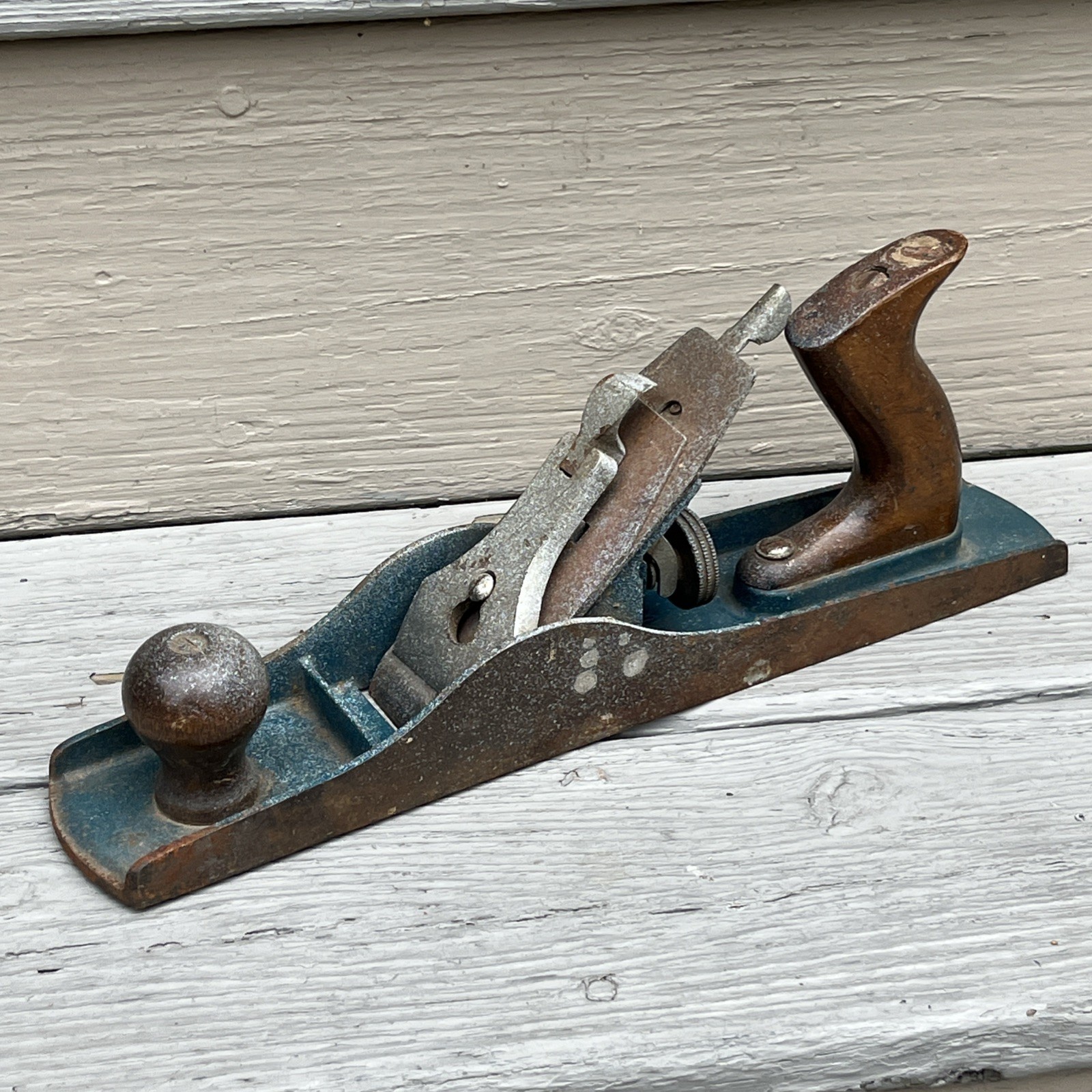 Vintage 13.5 Inch Wood Jack Planer Smooth Bottom Made In USA Woodworking Tool