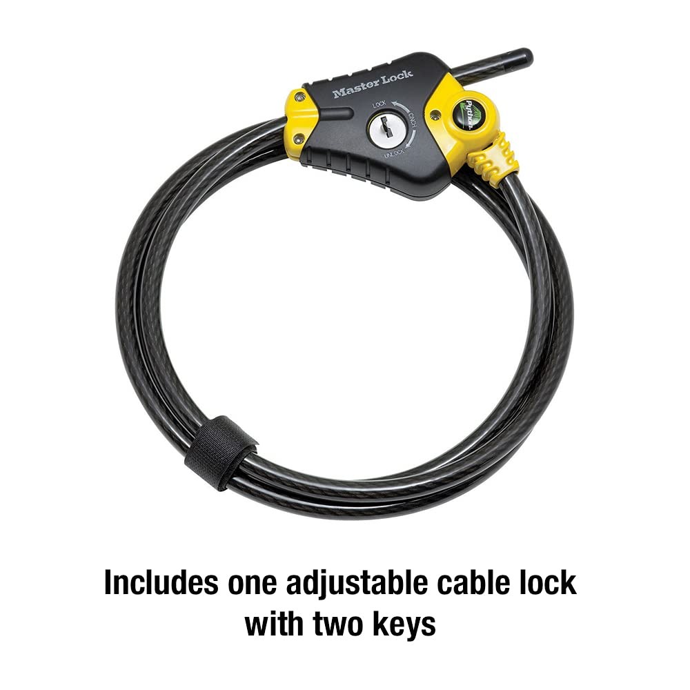 Master Lock Black and Yellow Python 6′ x 3/8″ diameter,