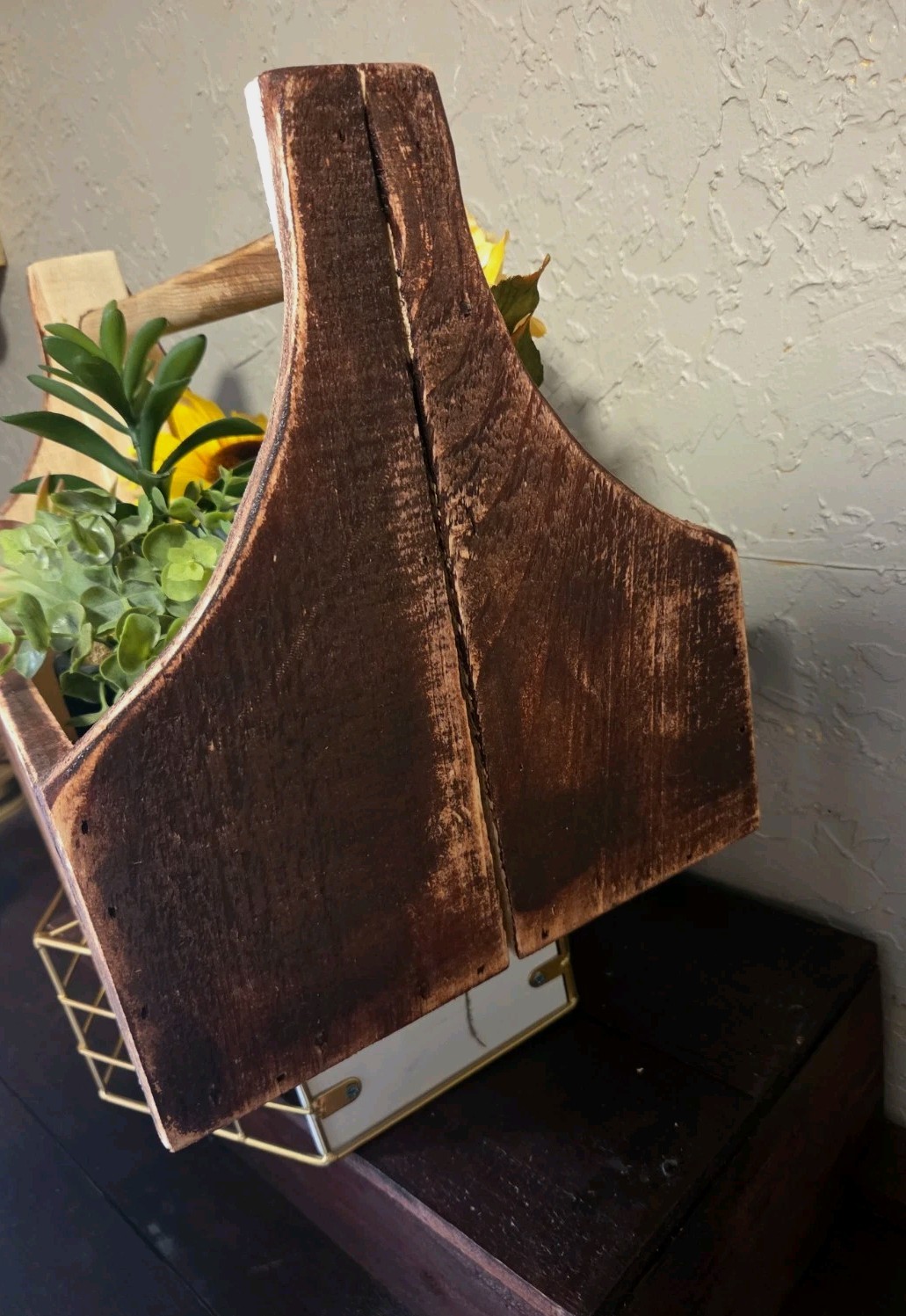Reclaimed Wood Garden, Tool Caddy Tote Box Farmhouse Decor Or Use NICE 17x10x13″