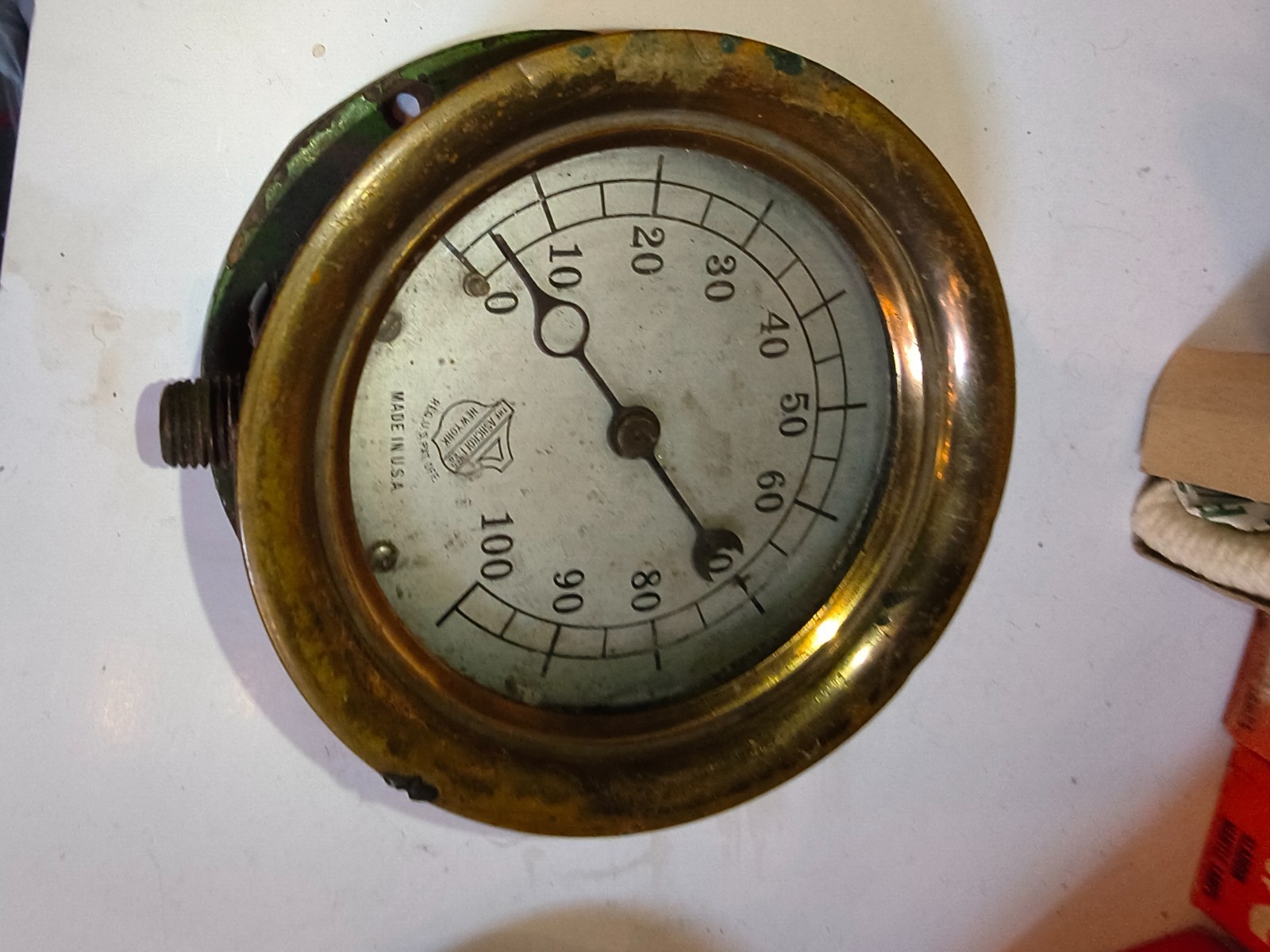 Antique Ashcroft 100 psi Pressure Steam Heating Gauge STEAMPUNK