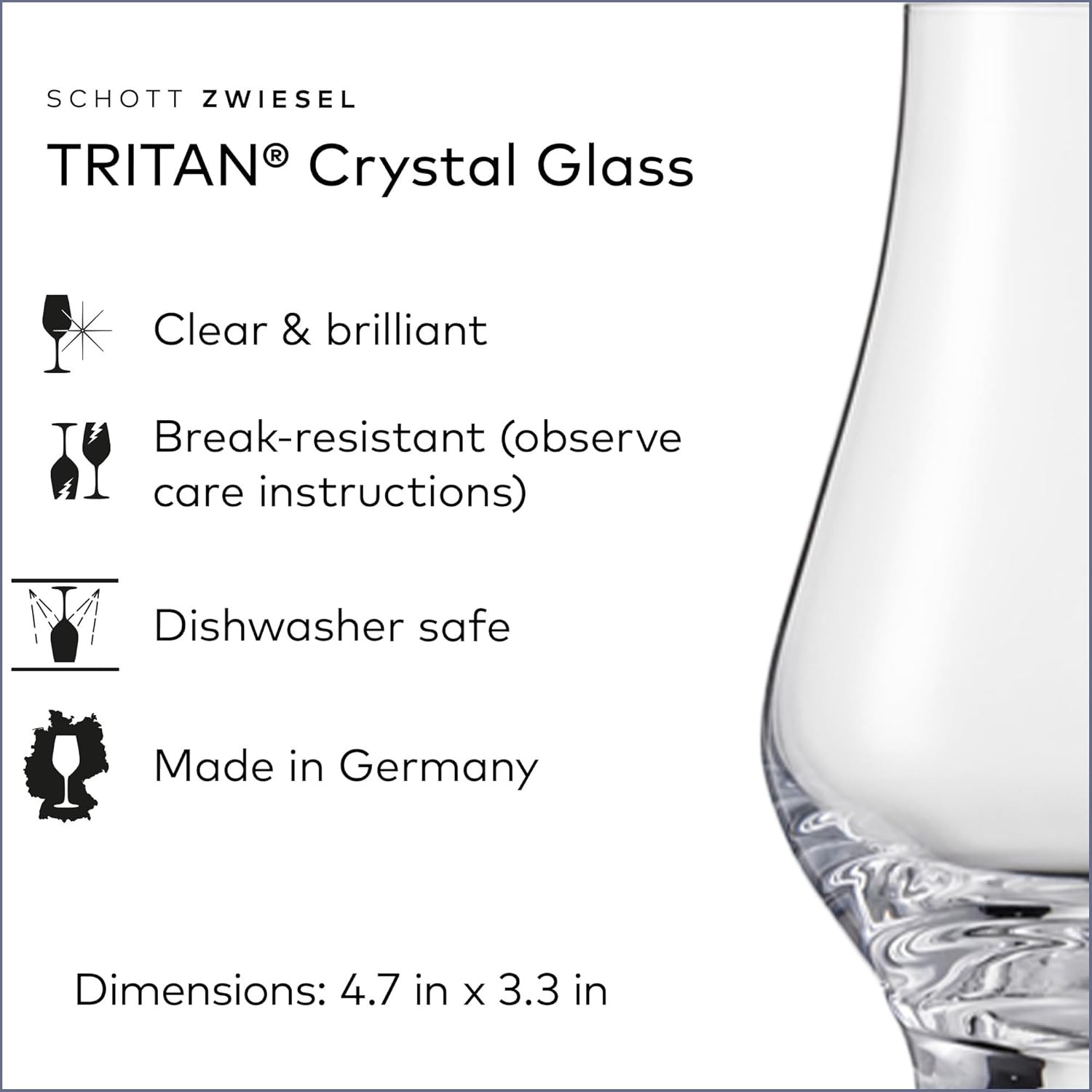 Set of 6 German Whiskey Nosing Tumblers – Dishwasher Safe Tritan Glasses