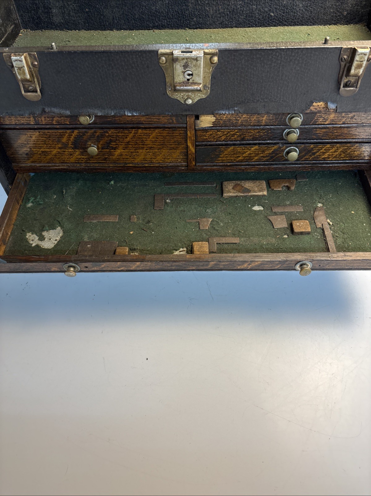 Vintage H. Gerstner & Sons Dayton Ohio Wooden Machinist Tool Chest 7 Drawer