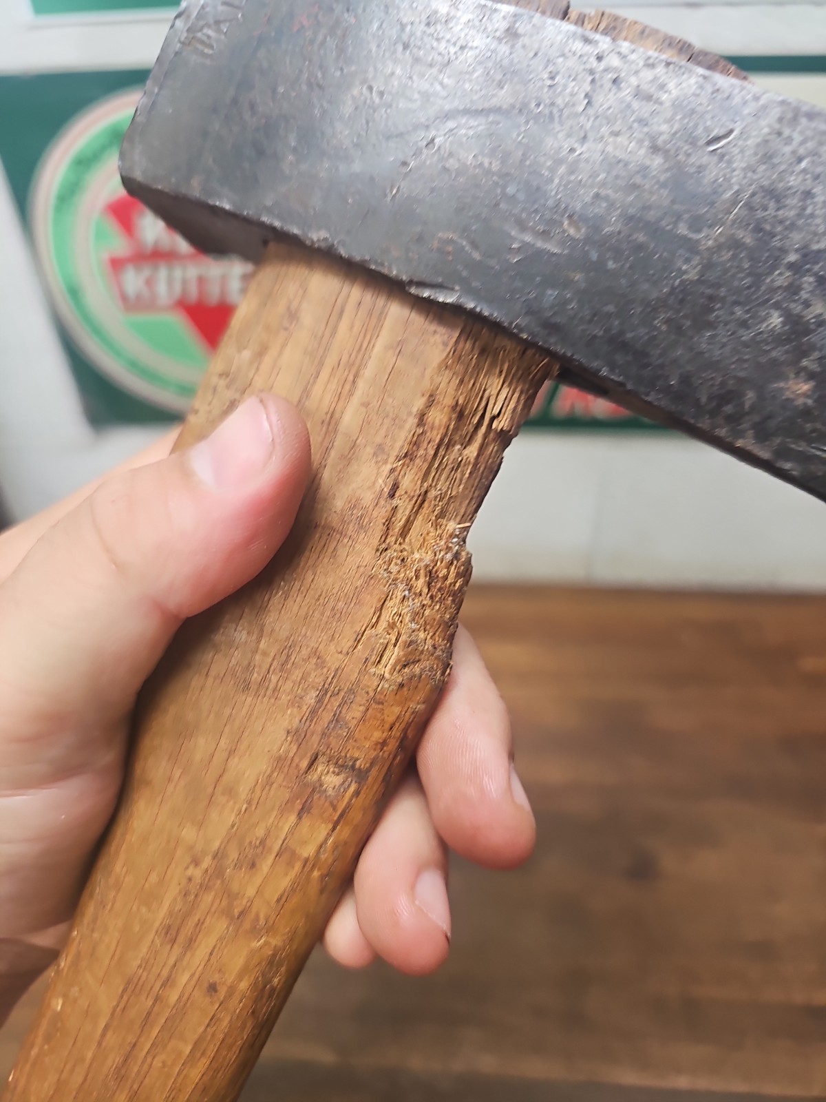 R84- Older modification FALLS CITY head to mortise type axe 3 lb 3 oz