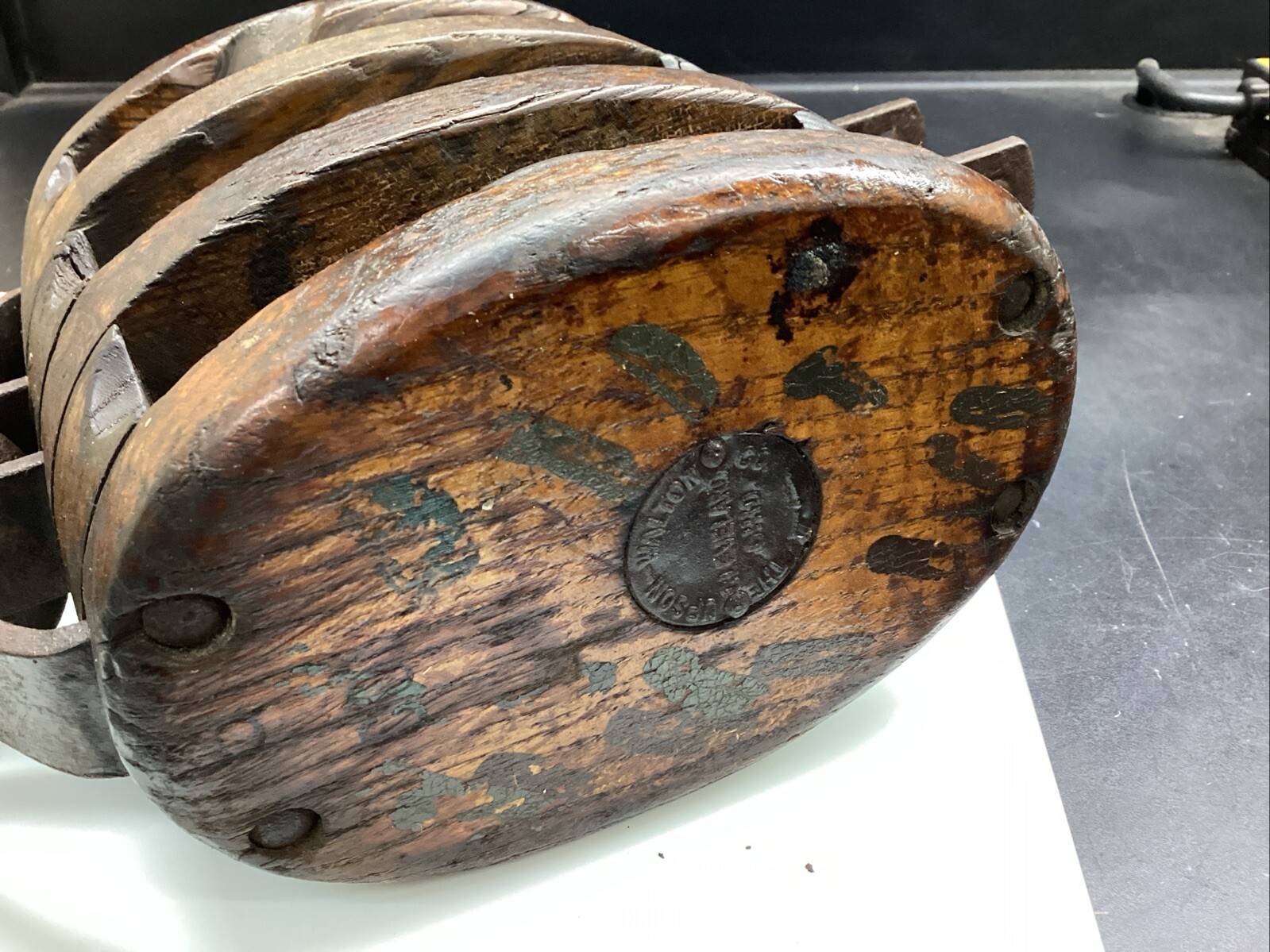 Vintage Upson- Walton Co. Cleveland Ohio Three Pulley Block And Tackle