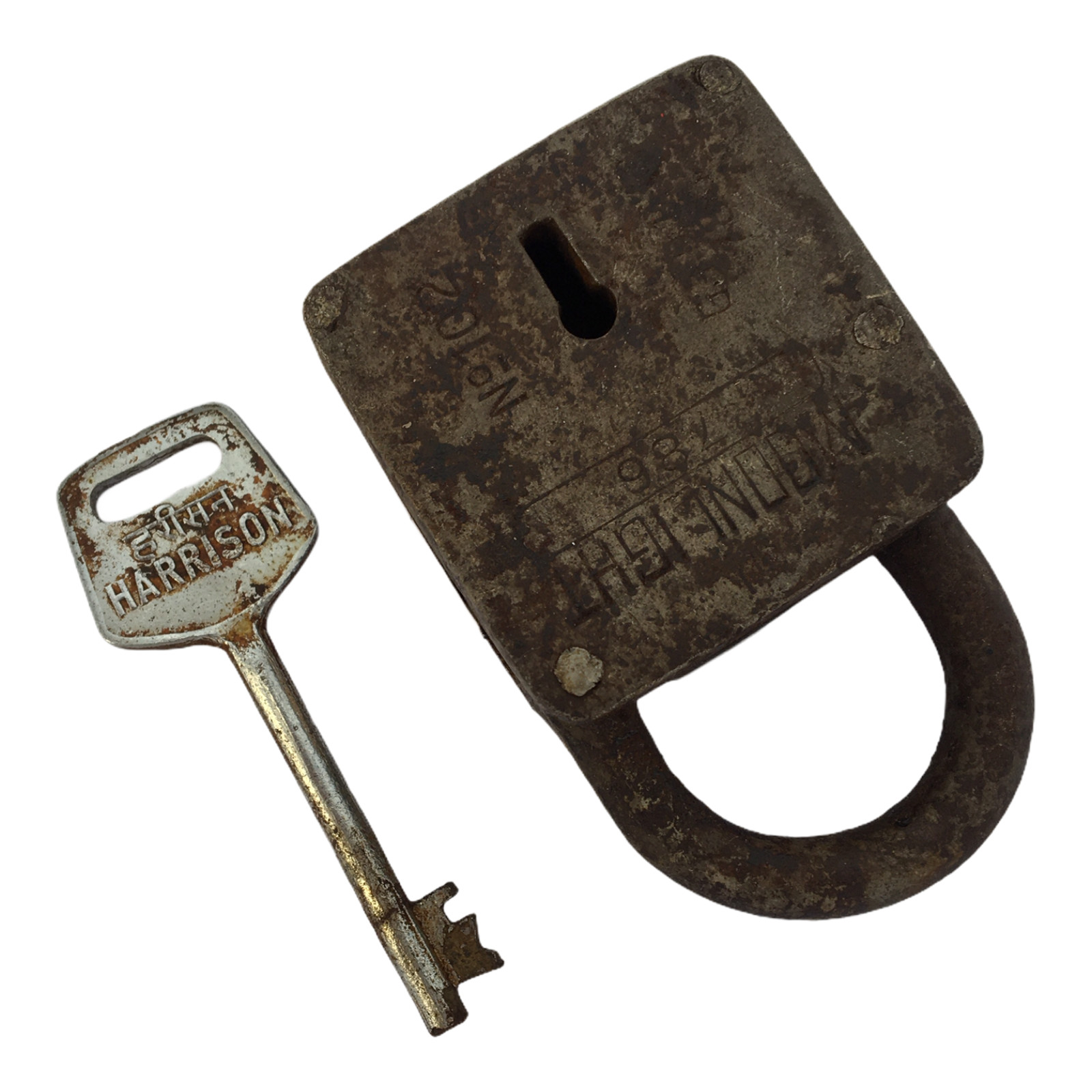 Lock Vintage Iron brass Padlock With Key Rich Patina Made In India Collectible