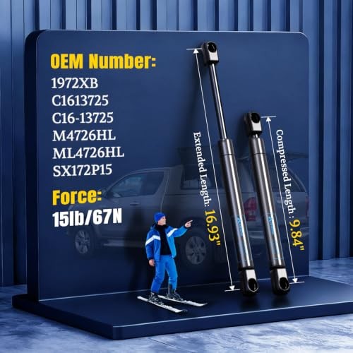 17 inch 15lb Gas Struts, Sx172p15 Rv Door Tool Box Shocks, 2 Pack | Fit