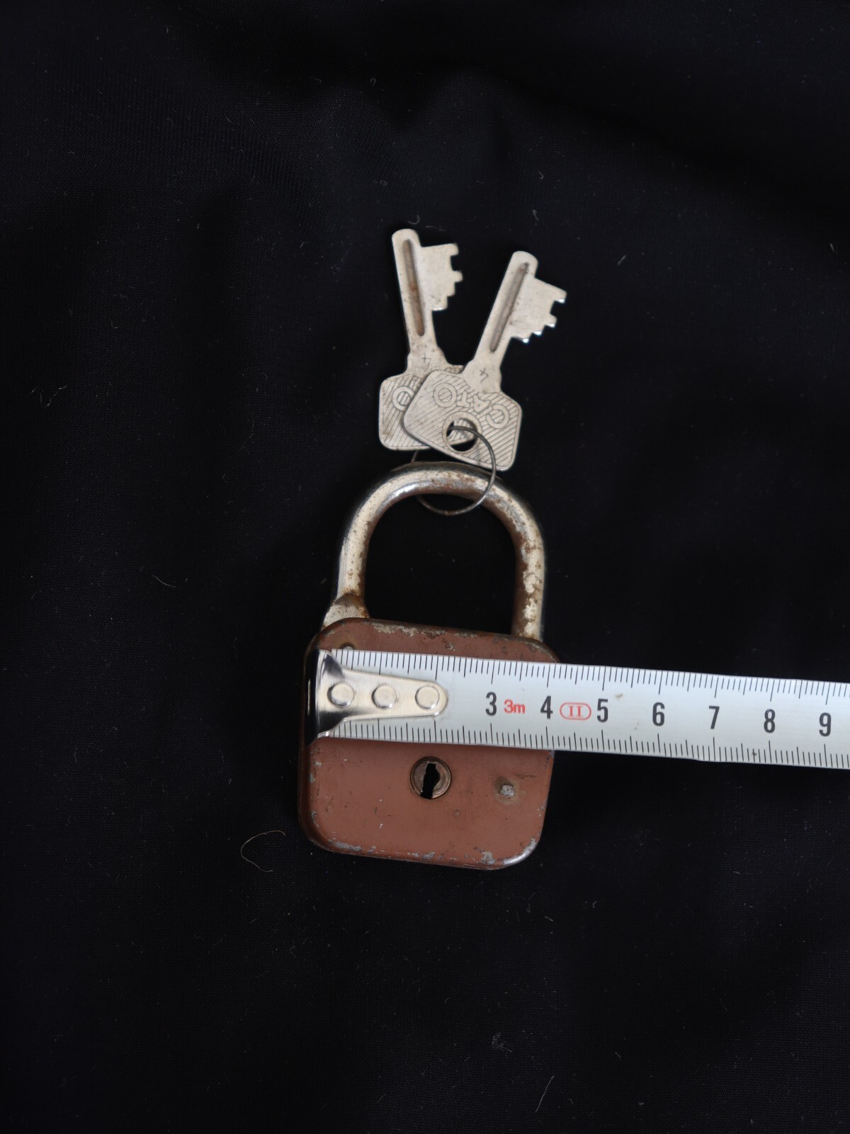 Vintage Brown Cato Elzett Rustic Padlock W/ Original Keys, Made in Hungary, Work