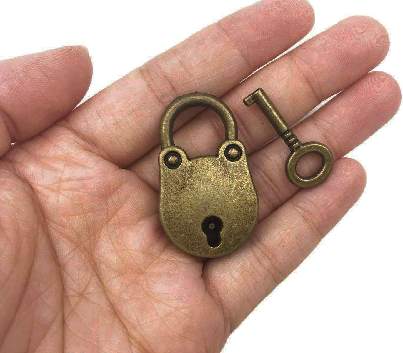 Small Locks with Keys – 3 Pack Vintage Antique Mini Padlock with Keys, Small Bea