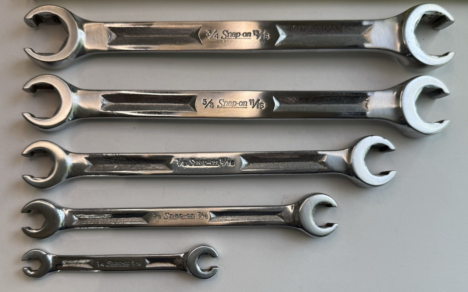 SNAP-ON Lot Of 5 SAE 6 POINT FLARE NUT LINE WRENCH