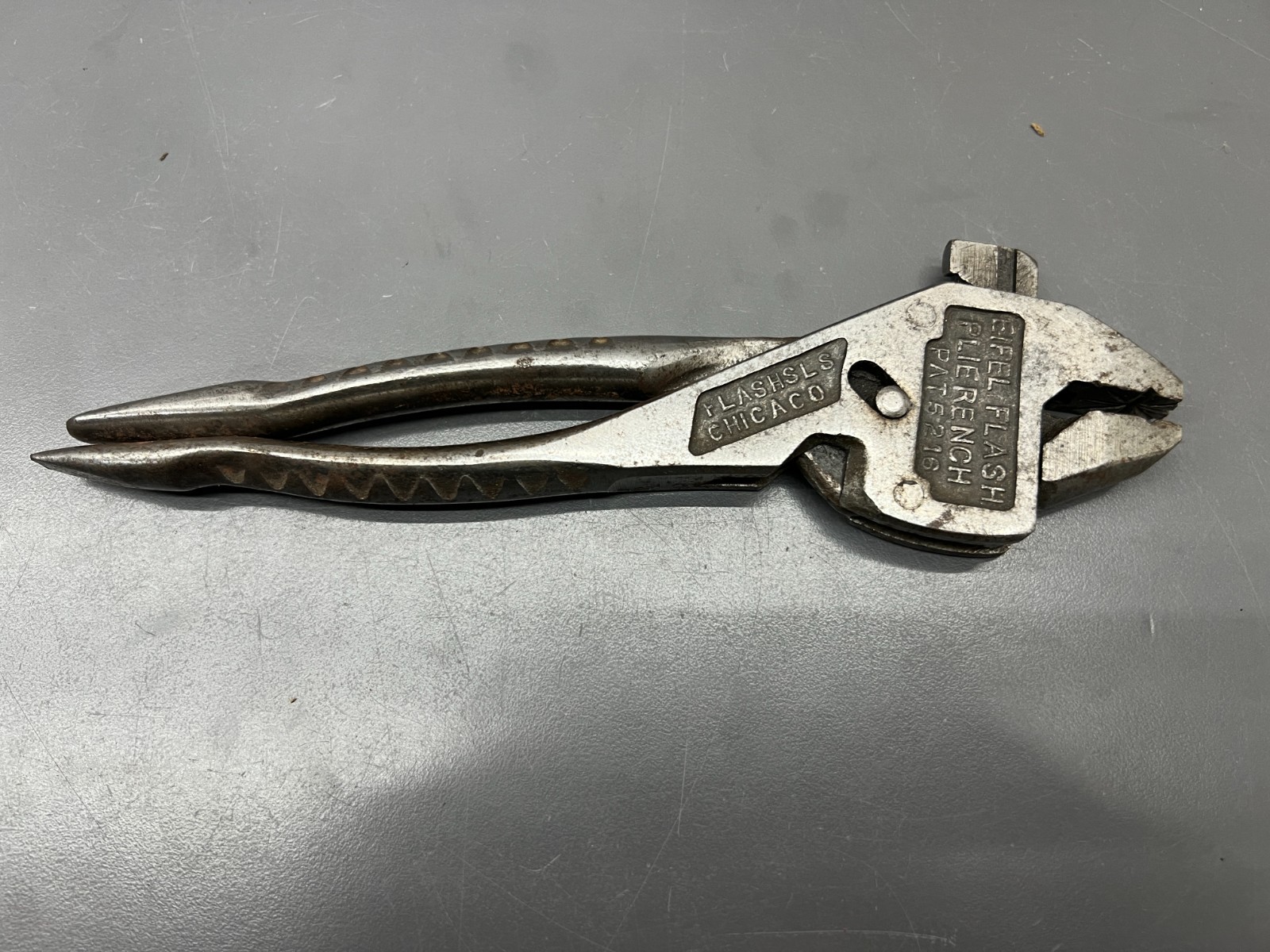 (t) 1916 EIFEL FLASH ADJUSTABLE WRENCH REMOVABLE JAW PATENTED CHICAGO – USA