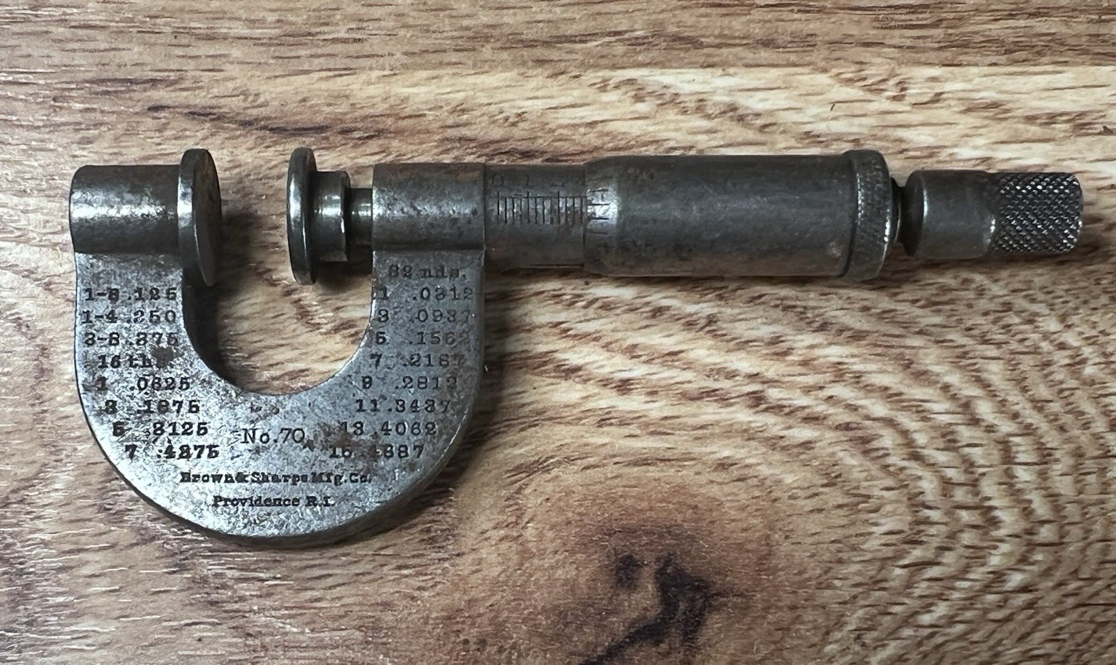 Vintage Brown and Sharpe No. 70 Micrometer 0-0.375″ Machinist Tool USA