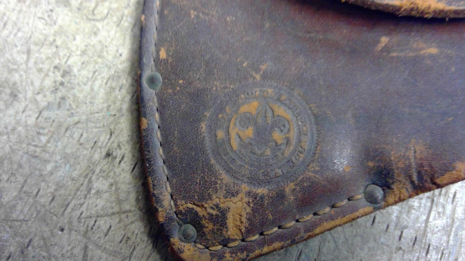 Bridgeport Boy Scout Logo Hatchet Camping Camp Axe Wood Tool BSA Leather Sheath