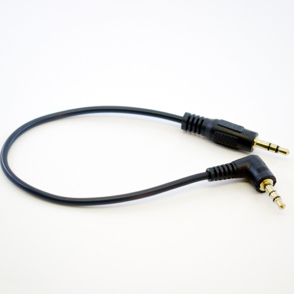 4pcs 20cm Gold Right Angle 3.5mm Stereo Male to Male M/M Audio Extension Cable