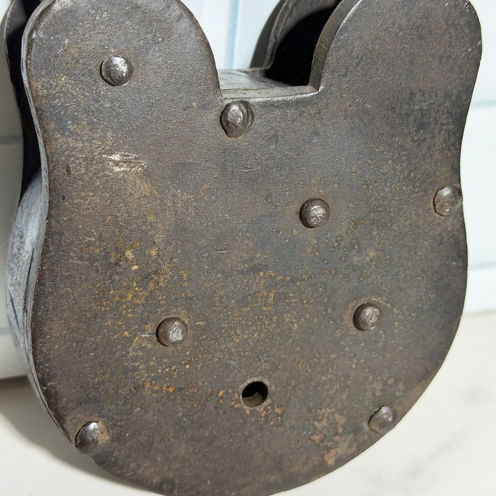 VTG Cast Metal Padlock With 2 Skeleton Keys Works Heavy 3 Pounds 5.5 Inches