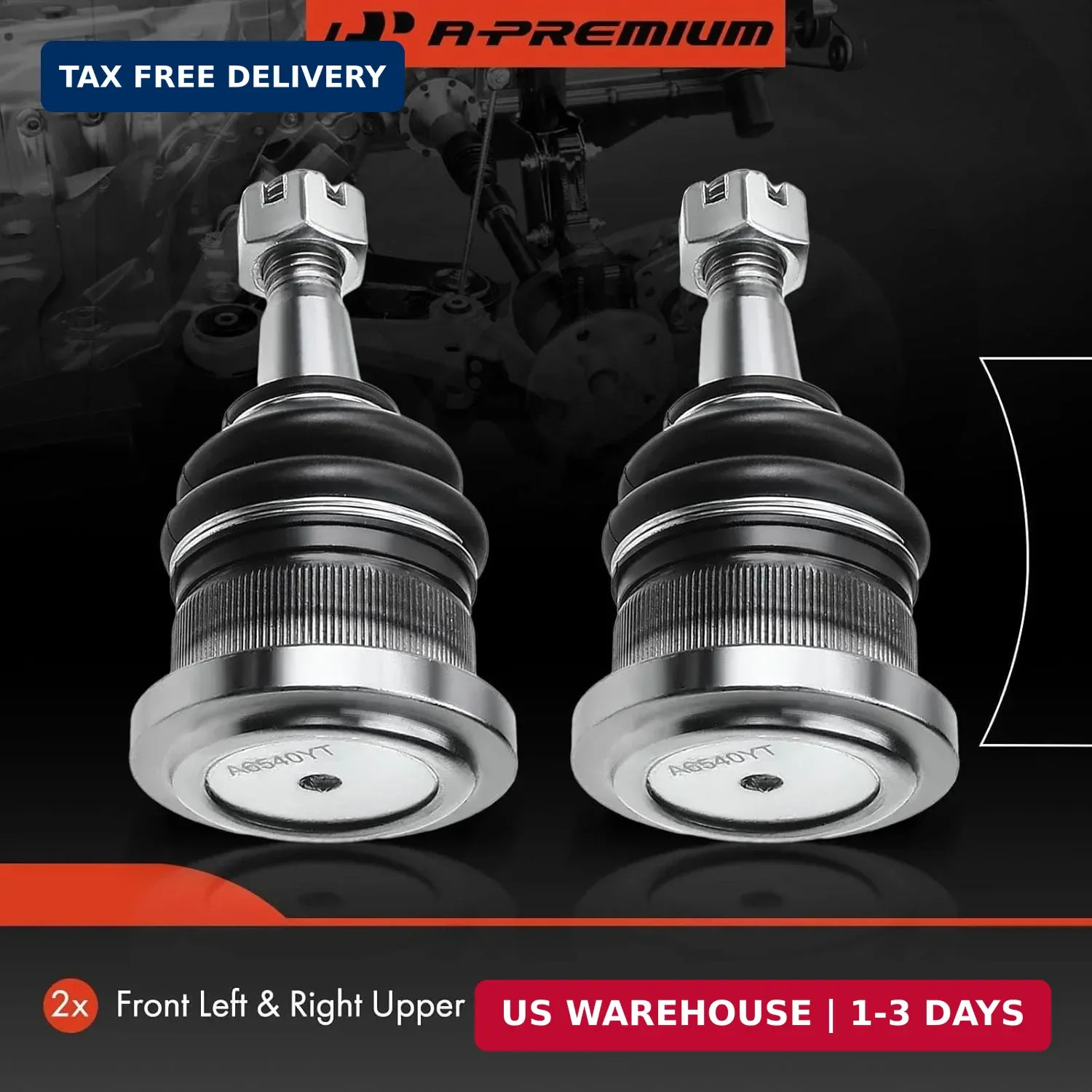 A-Premium 2 x Front Upper Ball Joint, Compatible with Chevy GMC Cadillac – 1999-