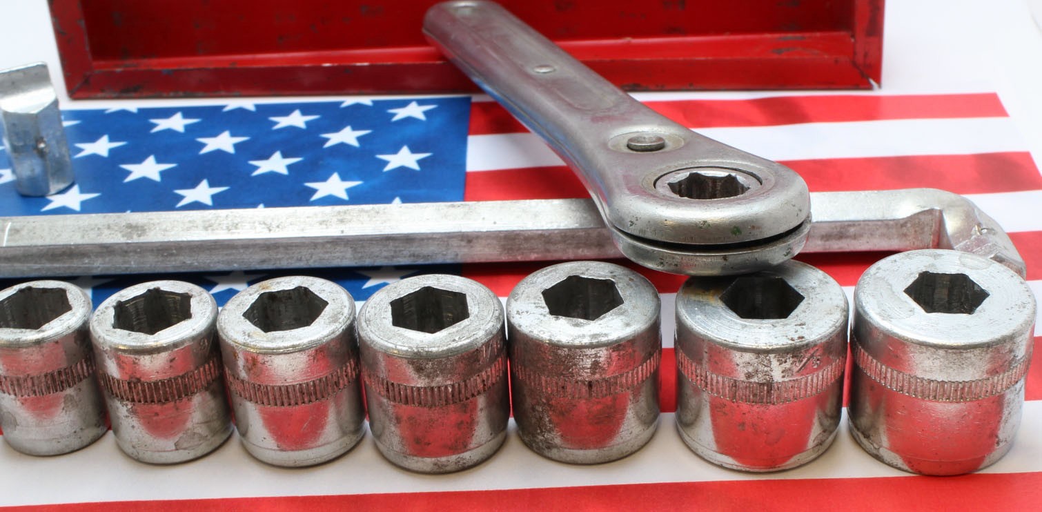 1950s Indestro Tools Hex Drive Socket Set No 1453 USA Complete SAE 7/16 to 15/16