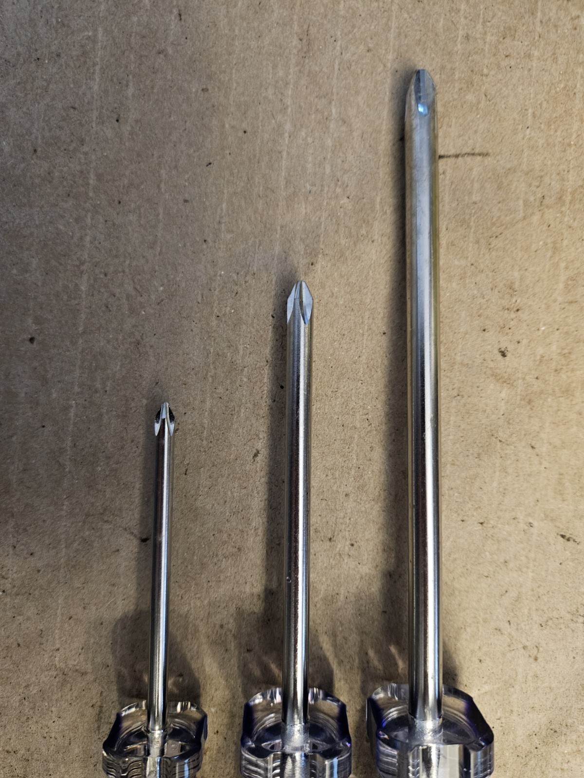 NICE! Lot Of 3 Craftsman NOS Stainless Philips Screwdrivers, #1, #2, #3