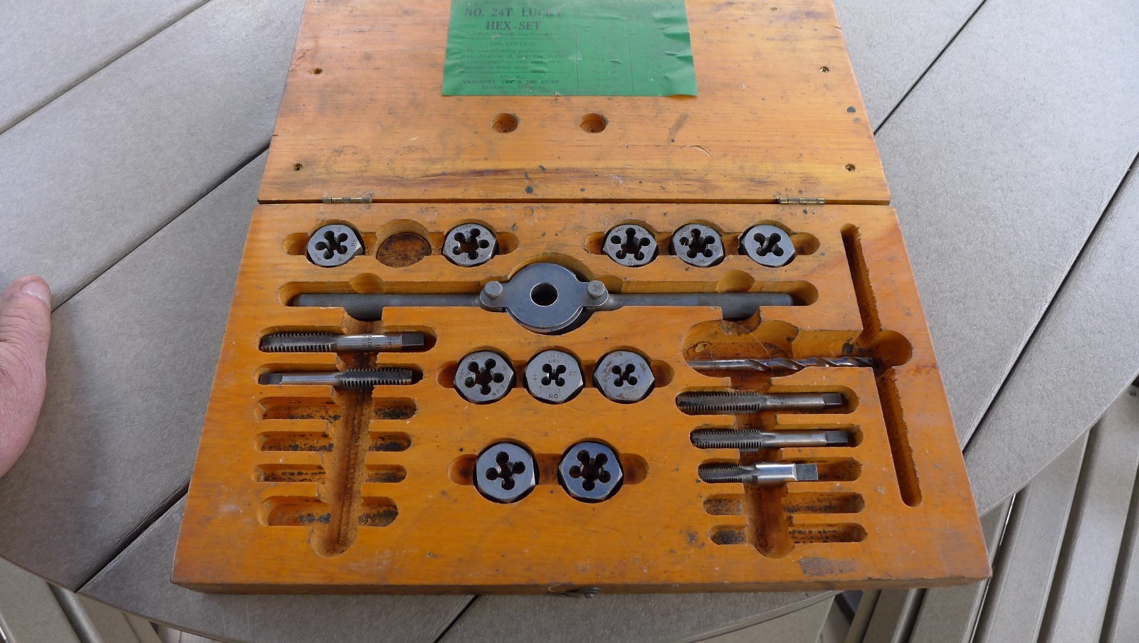 VTG LUCKY VERMONT HEX DIE AND TOP PARTIAL SET, NO 24T