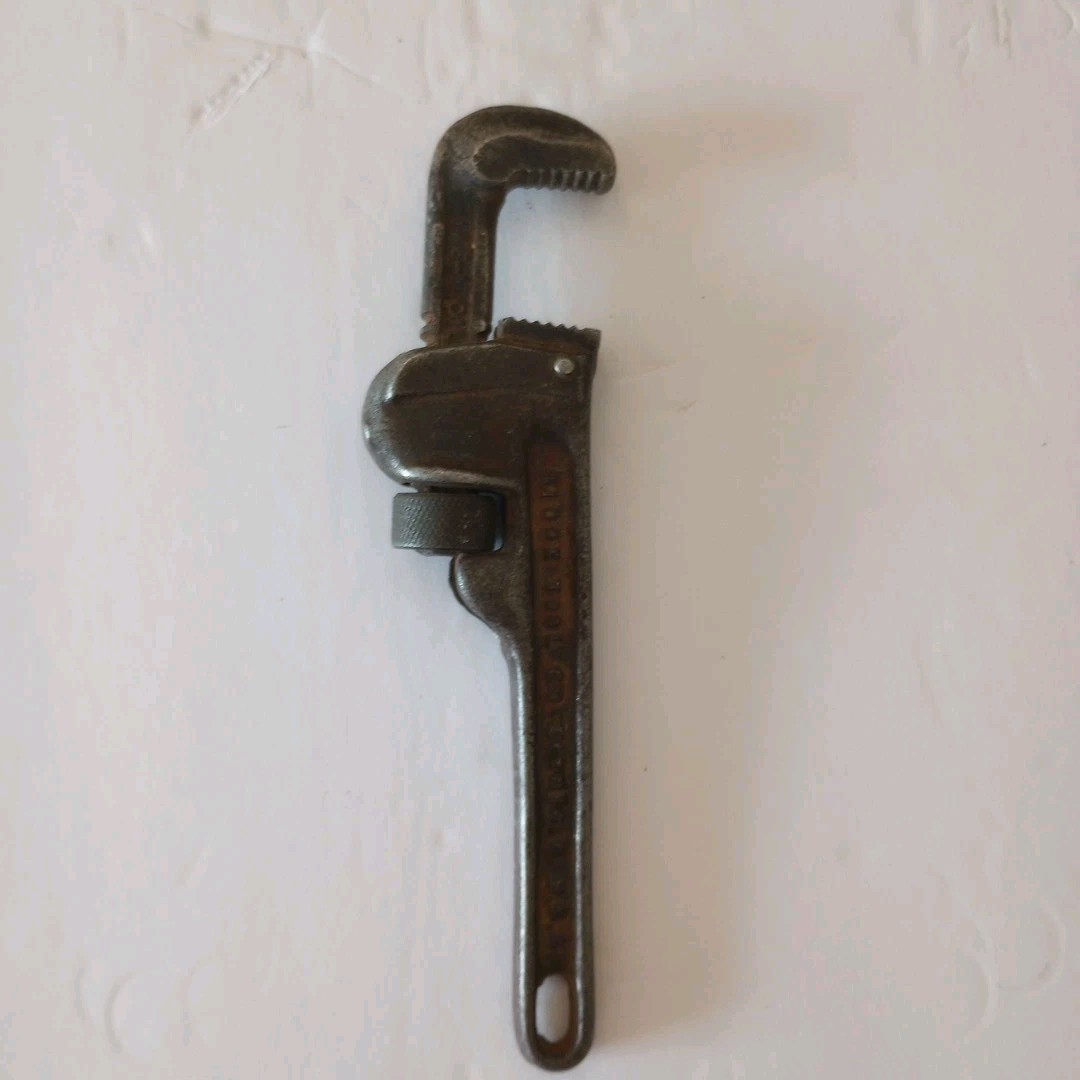 Vintage USA Ridgid Small Pipe Monkey Wrench Serrated Jaw Small Adjustable Ridged