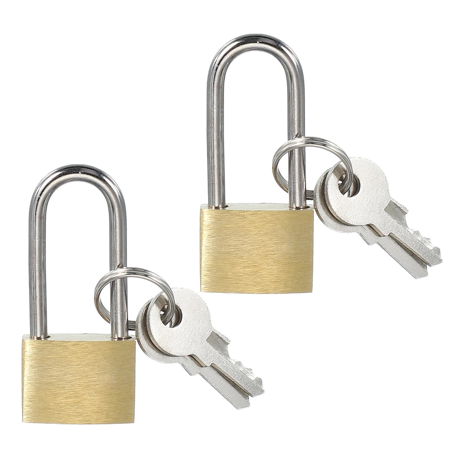 2 Pcs Solid Brass Padlocks 2.05″ Long Shackle Lock with 2 Keys