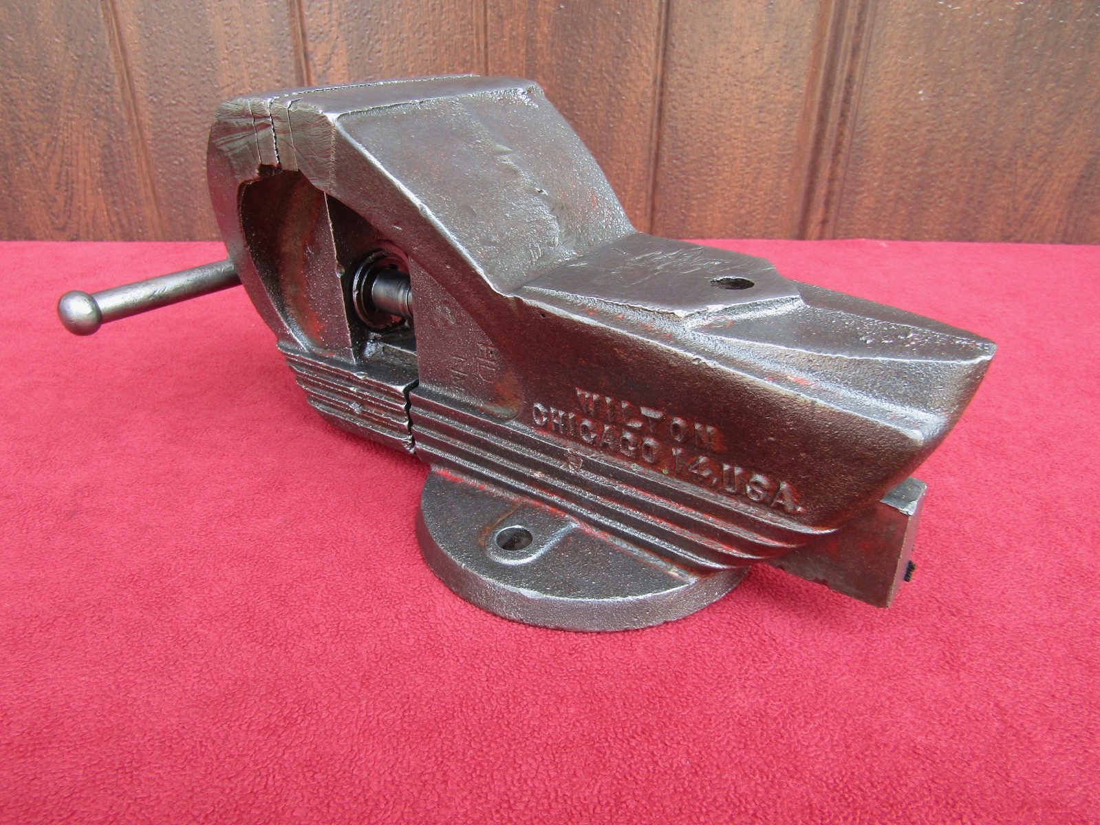 Vintage Wilton SHOP KING Vise Chicago USA 3-1/2″ #14 WORKS GREAT! For Parts READ