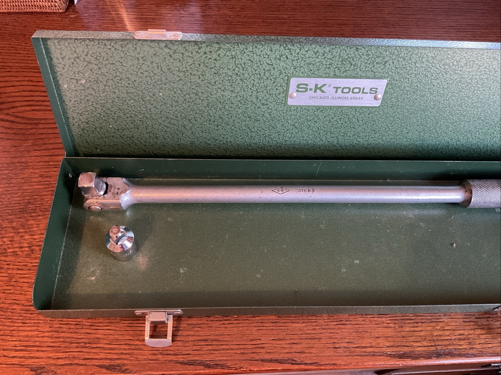 Vintage S-K 41653 – 1/2″ Drive Breaker Bar Original Box With Thorsen Adapter