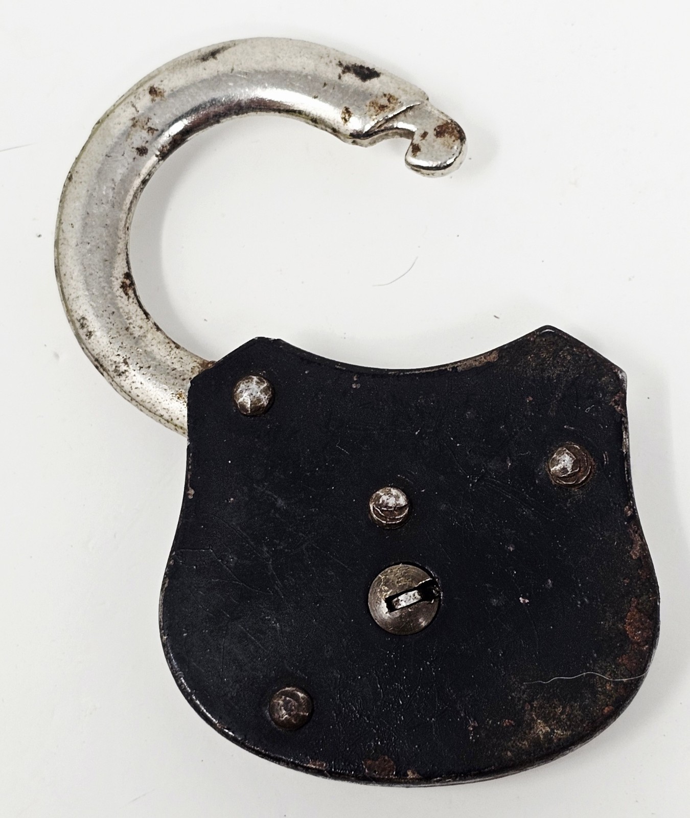 Antique BRUNO Padlock Cast Iron European Lock 19th Century No Key Collectible