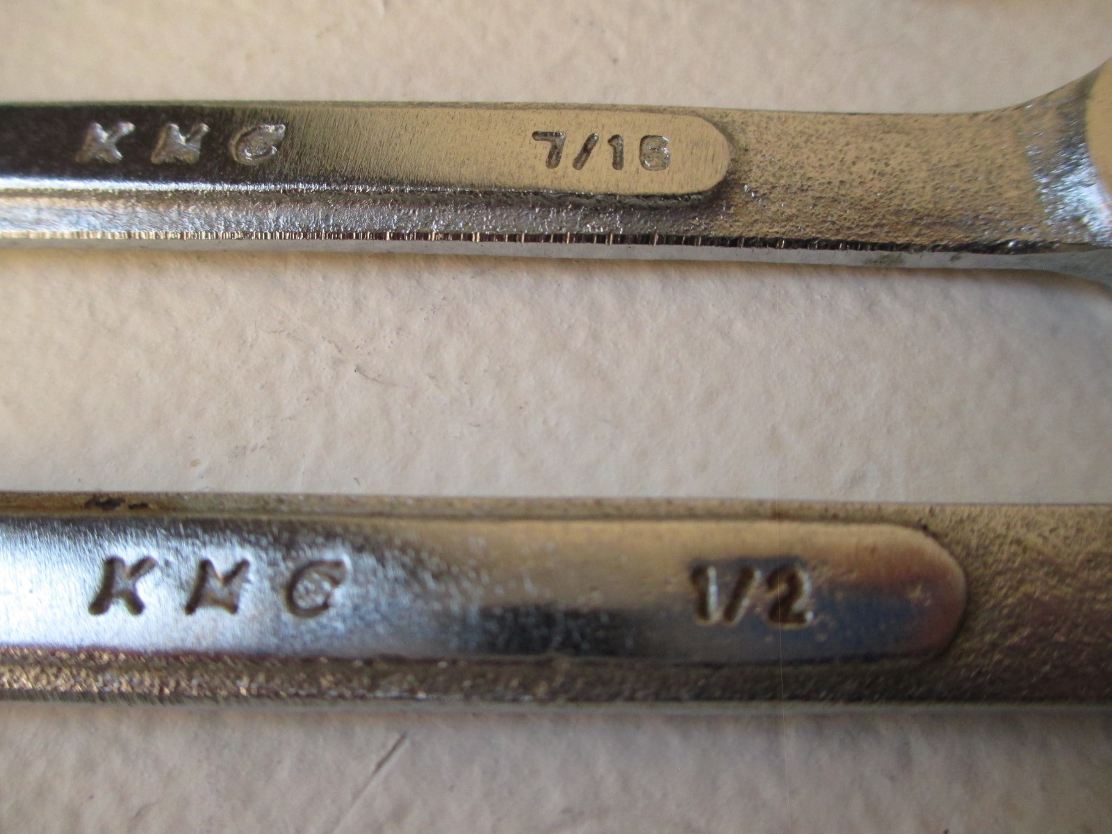 USED KMC SAE Combination Wrenches – TOOL LOT ONLY – Possible Owner’s Marks