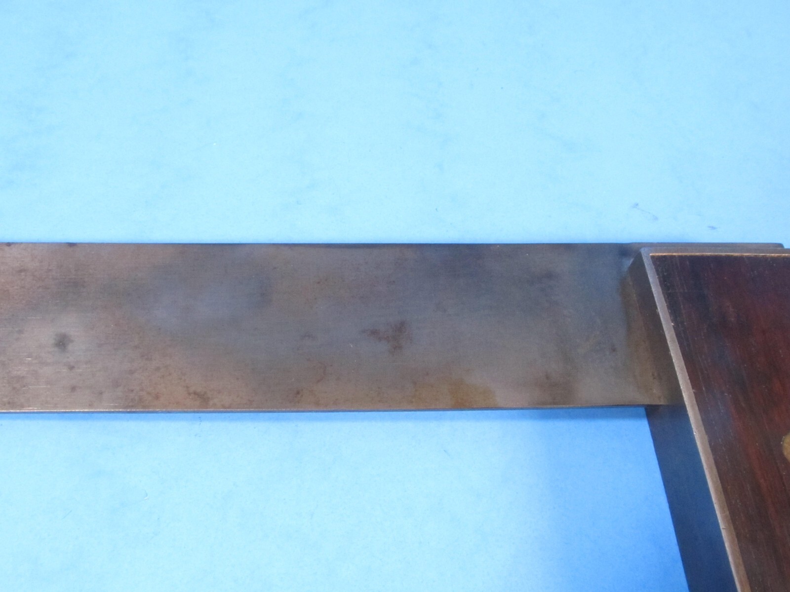 nice 10″ Stanley Rule & Level No 10 Inlaid wood try square full cast iron frame