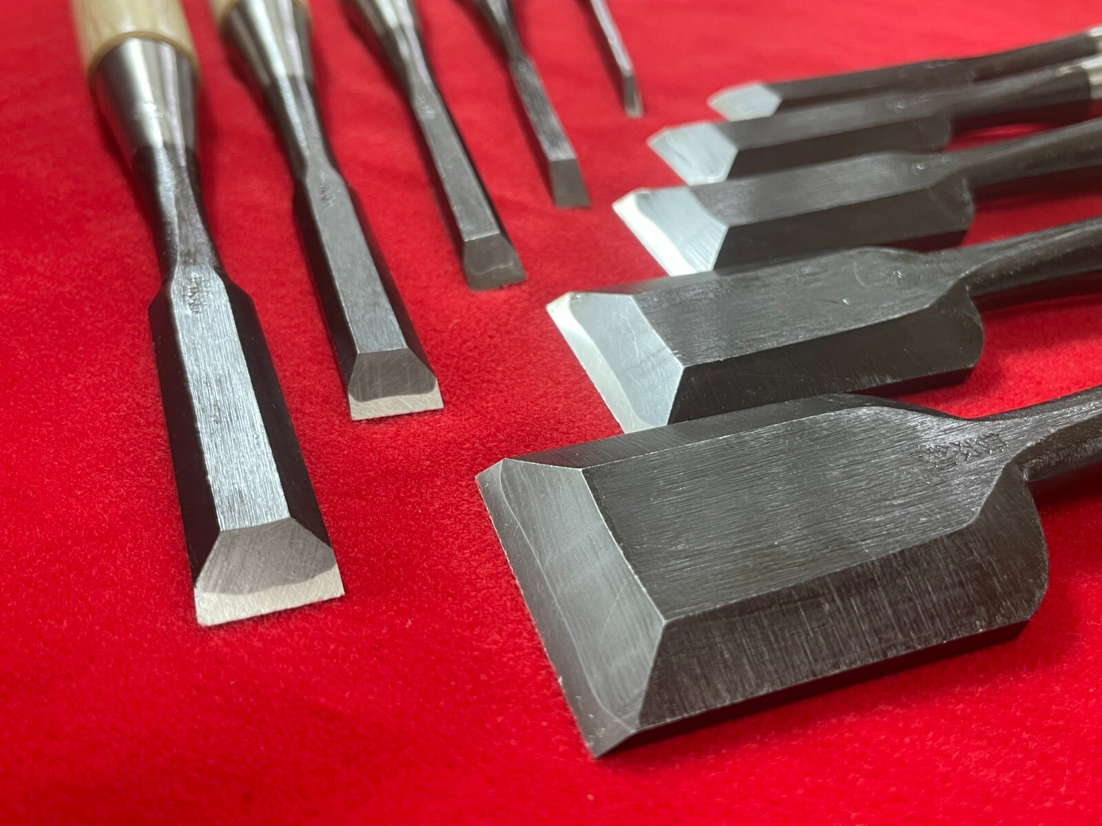Japanese chisel Oire nomi bench chisel Musou-ken Set of 10 White Steel #2