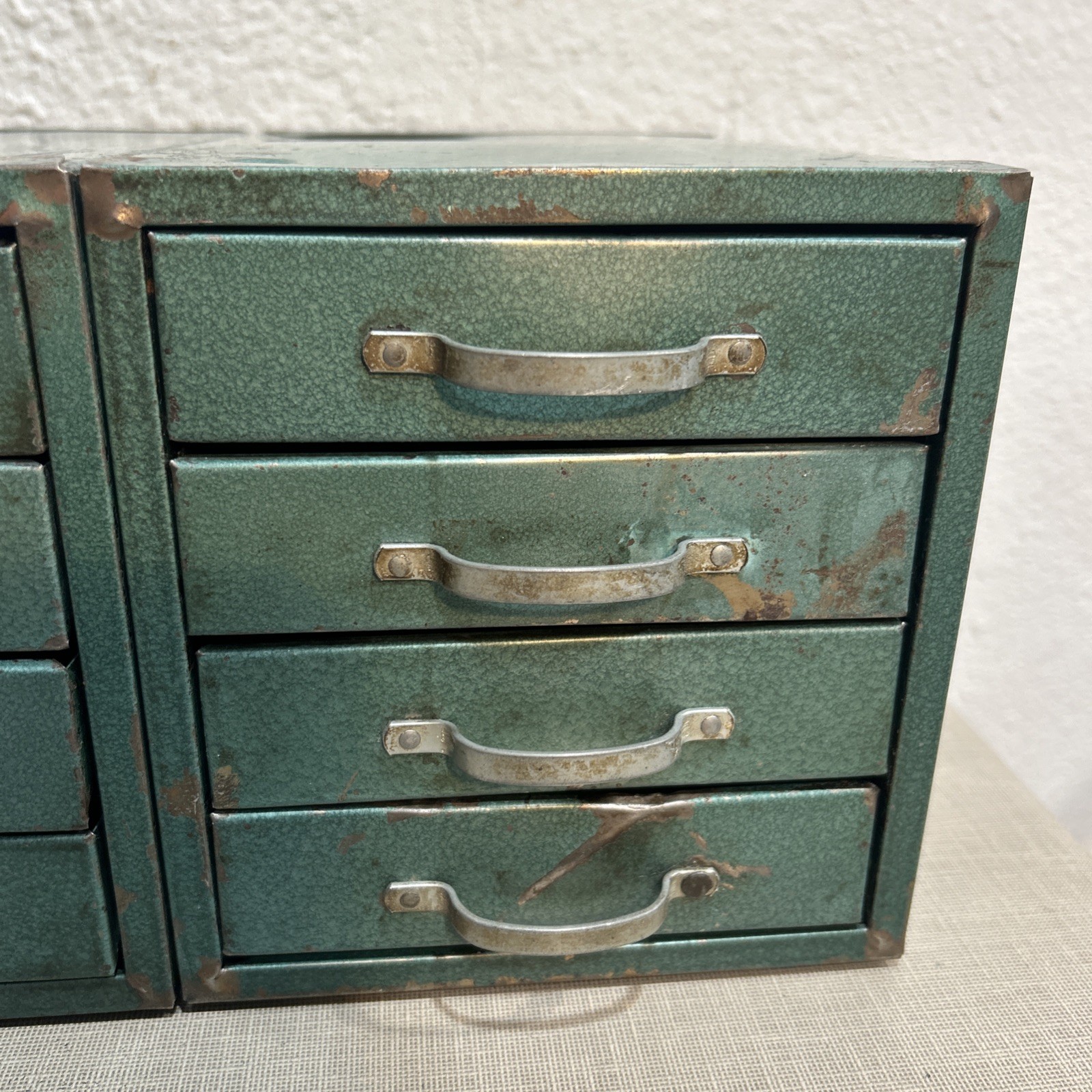 2 Vintage Wards Master Quality 4-Drawer Metal Cabinet Small Tools Parts Storage