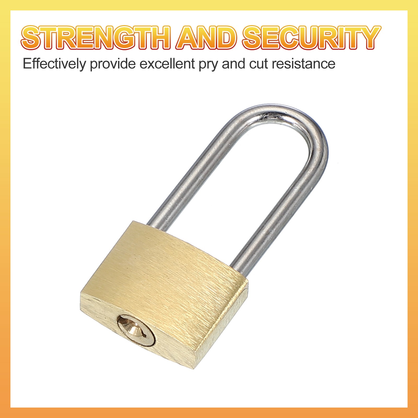 2 Pcs Solid Brass Padlocks 1.6″ Long Shackle Lock with 2 Keys