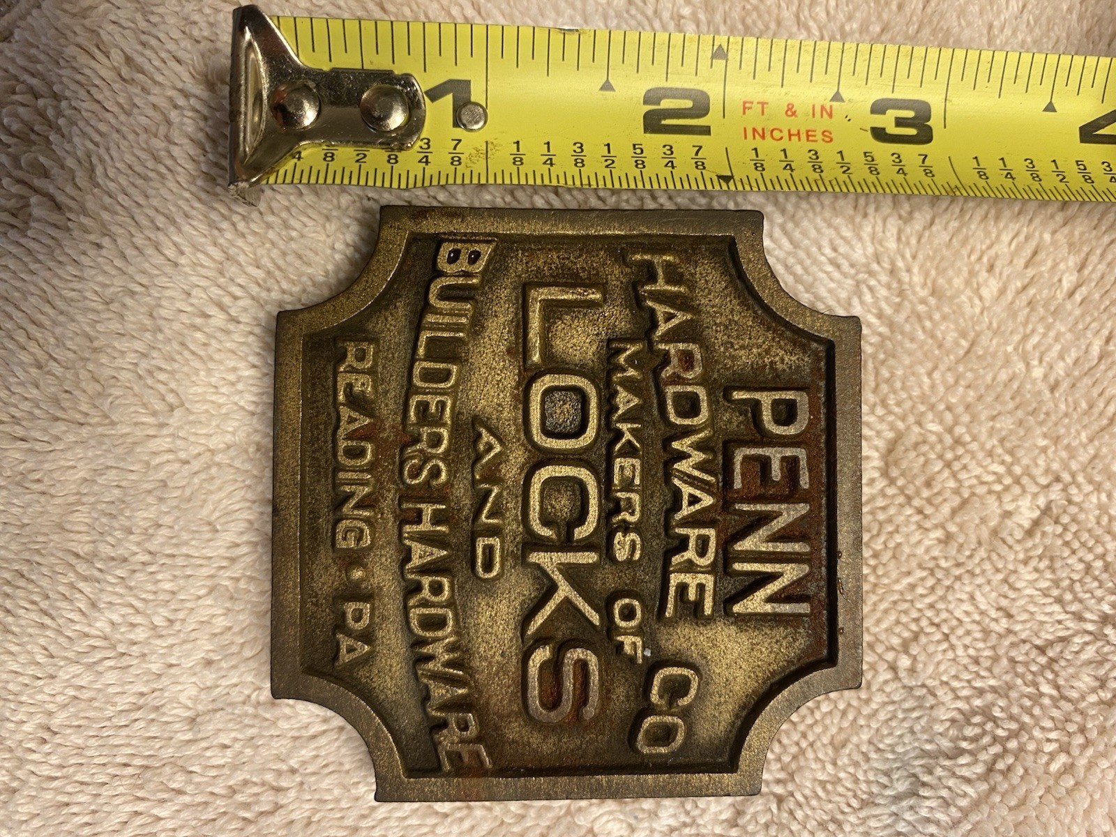 PENN Hardware Co Lock Keep Plate Makers small rust stain see picture