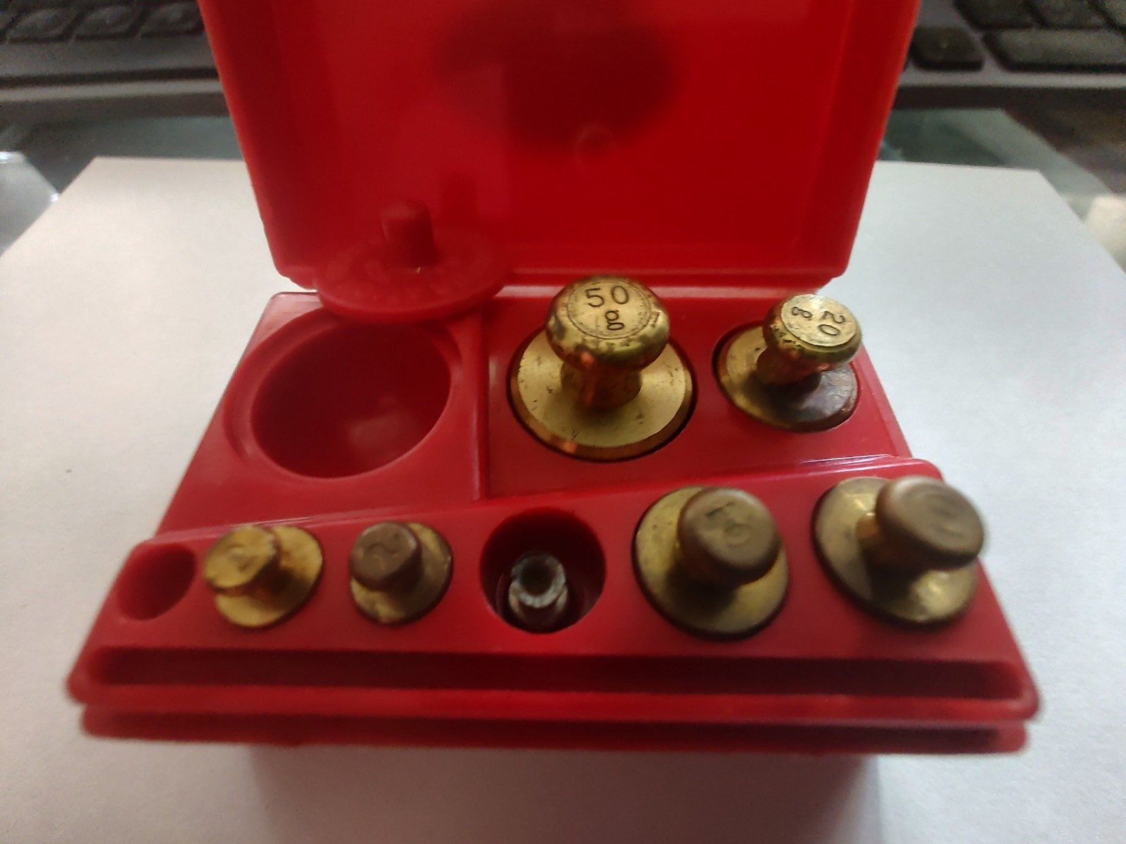 OHAUS Scale Brass Weight Set: 50g, 20g, & two 10 gram weights