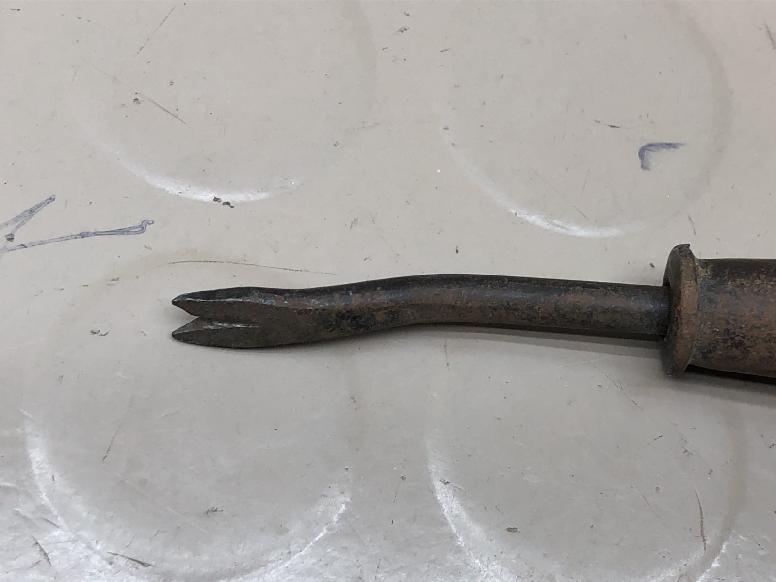 Vintage Tack Puller Upholstery Staple Remover Wood Handle Tool