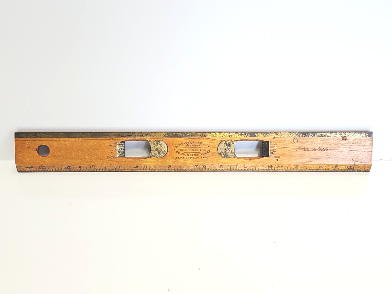 Rare Antique 12″ D Webster Clegg’s NE Plus Ultra Combination Ruler B2.14 1867