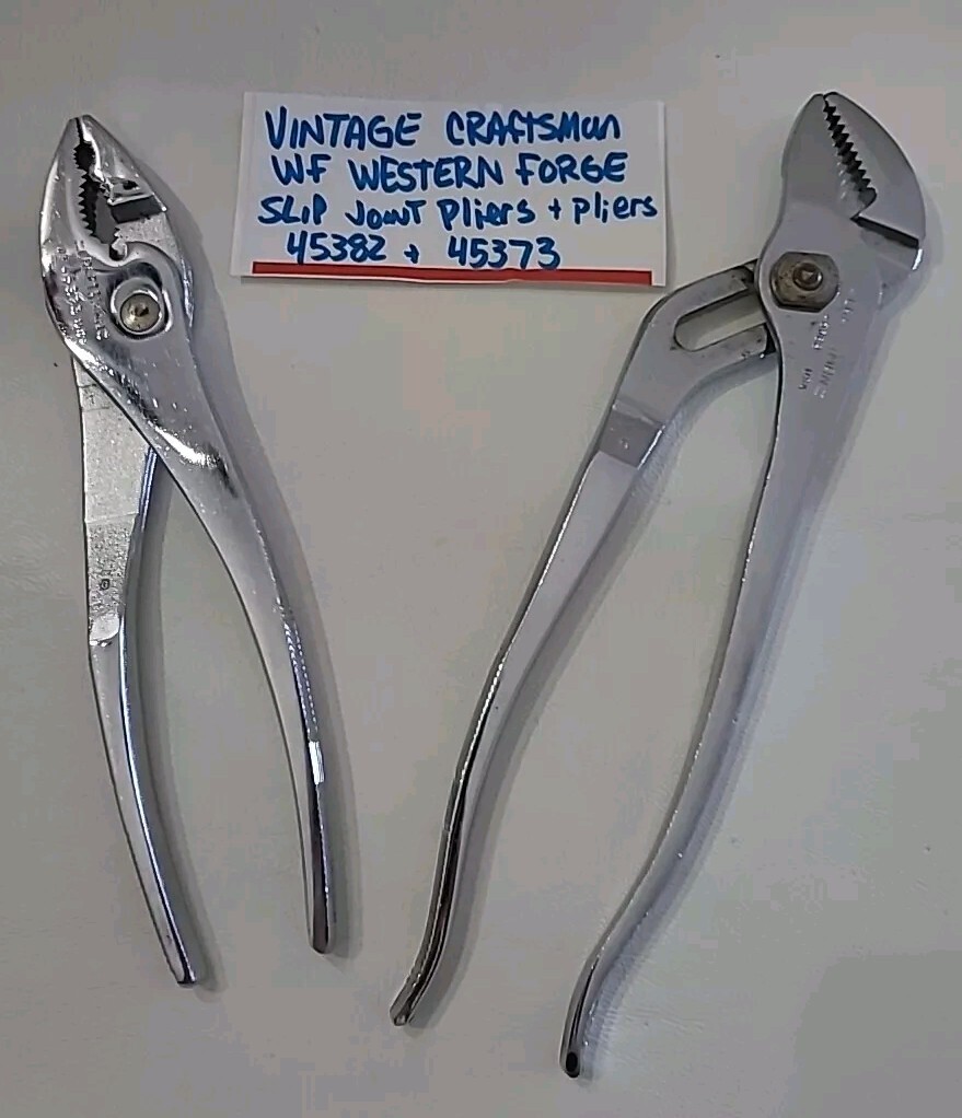 Vintage Craftman WF Western Forge Slip Joint Pliers & Pliers Old Hand Tool ⬇️