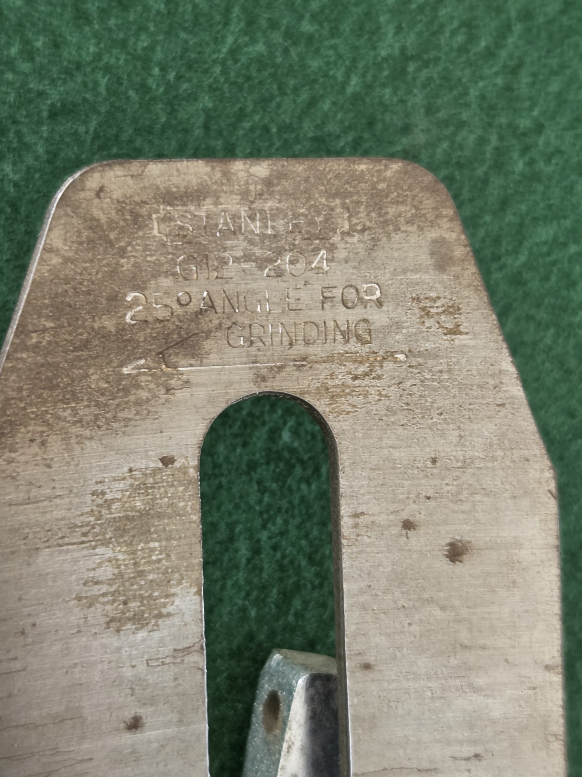 VINTAGE STANLEY PLANE #G12-204– 25* ANGLE FOR GRINDING MADE IN ENGLAND
