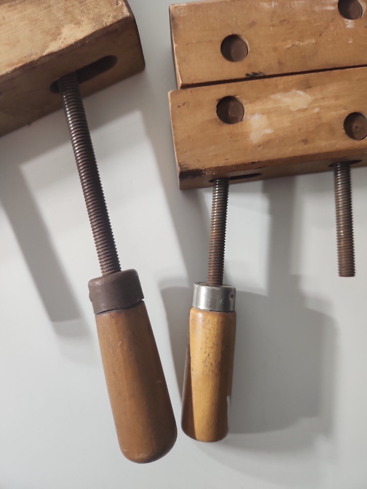 Vintage Jorgensen Hand Screw Wood Clamps Adjustable Clamp Co. 12″ & 8.5″